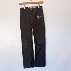 AS IS girls 12 APPLE BOTTOMS JEANS black youth rhinestone distressed cotton Y2K